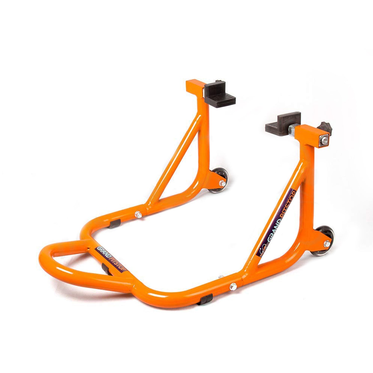 Dismantlable Rear Paddock Stand With Skate Wheels for KTM Bikes (upto 450 kg) - Orange