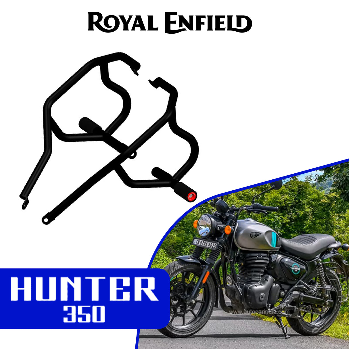 Crash Guard (Pair) for Royal Enfield Hunter - Black