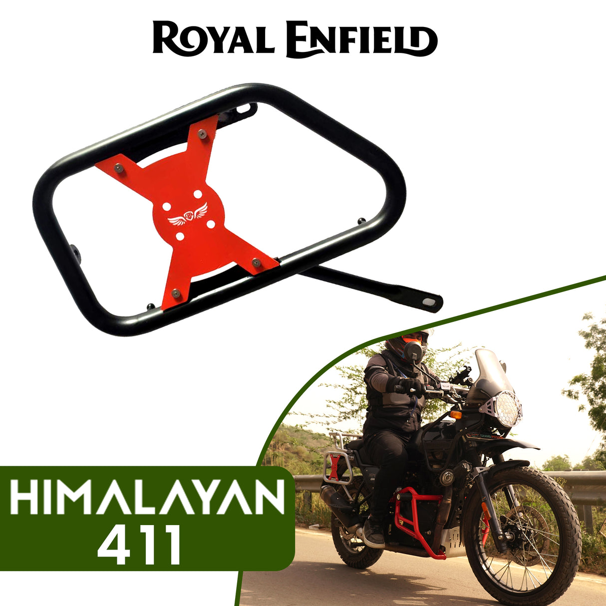 Saddle Stay (Pair) With Jerry Can Mounting for Royal Enfield Himalayan - Black & Red