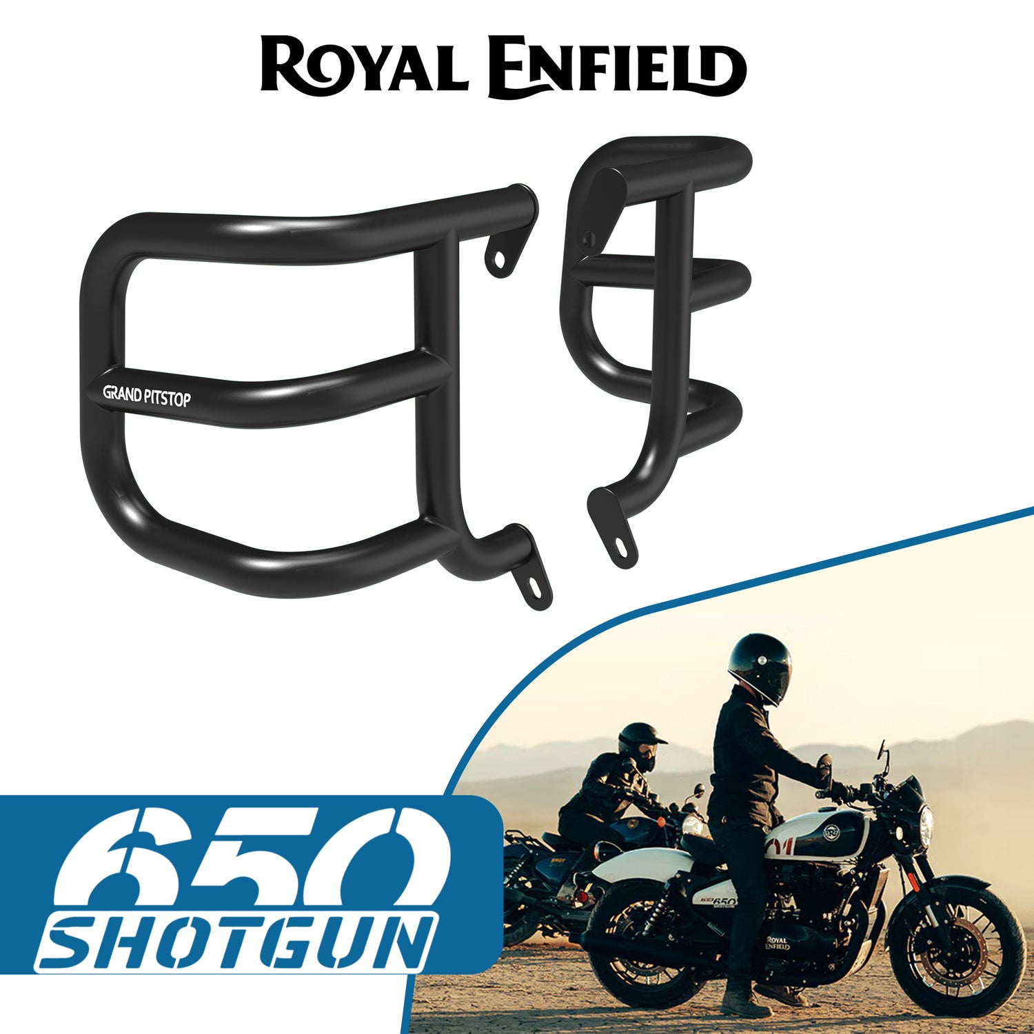 Crash Guard (Pair) for Royal Enfield Shotgun - Black