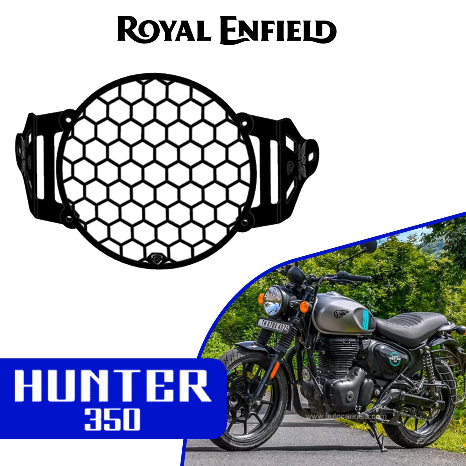 Headlight Grill for Royal Enfield Hunter - Black