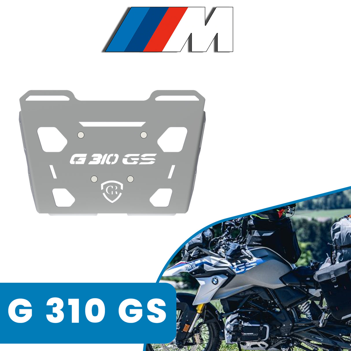 Top Rack Plate for BMW G 310 GS - Silver