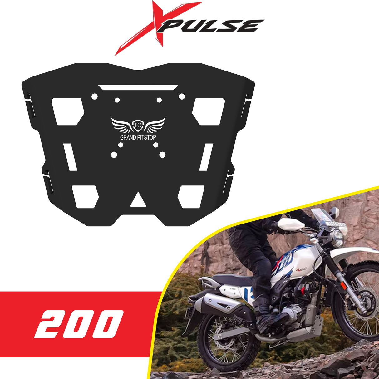 Top Rack Plate for Hero Xpulse 200/400 - Black
