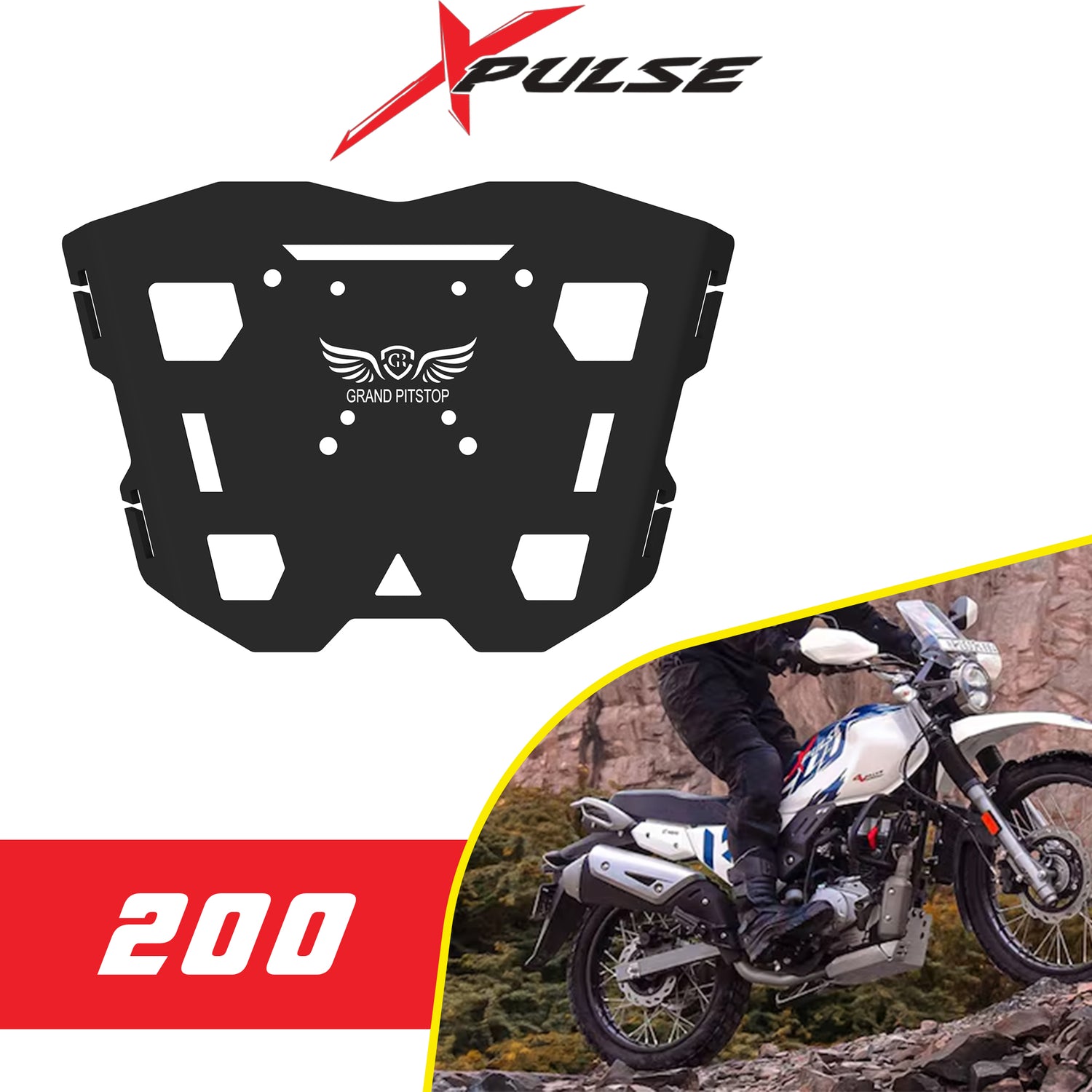 Top Rack Plate for Hero Xpulse 200/400 - Black