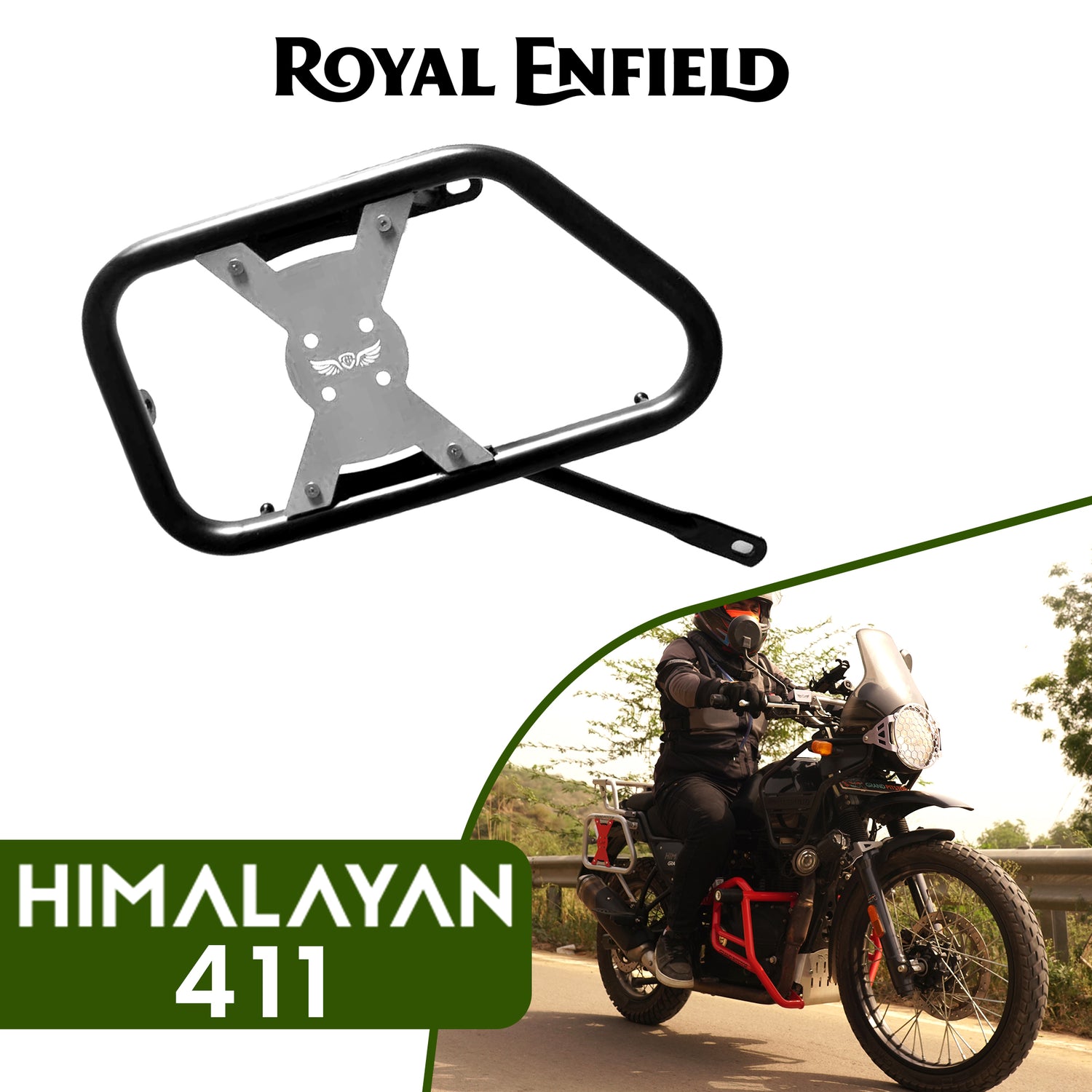 Saddle Stay (Pair) With Jerry Can Mounting for Royal Enfield Himalayan - Black & Silver
