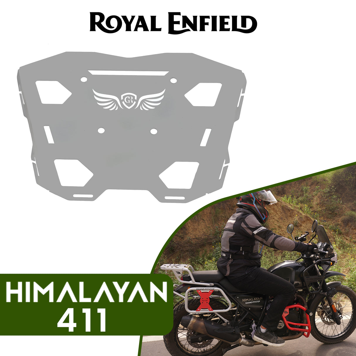 Top Rack Plate for Royal Enfield Himalayan BS4-BS6 Model (2019-21) - Silver