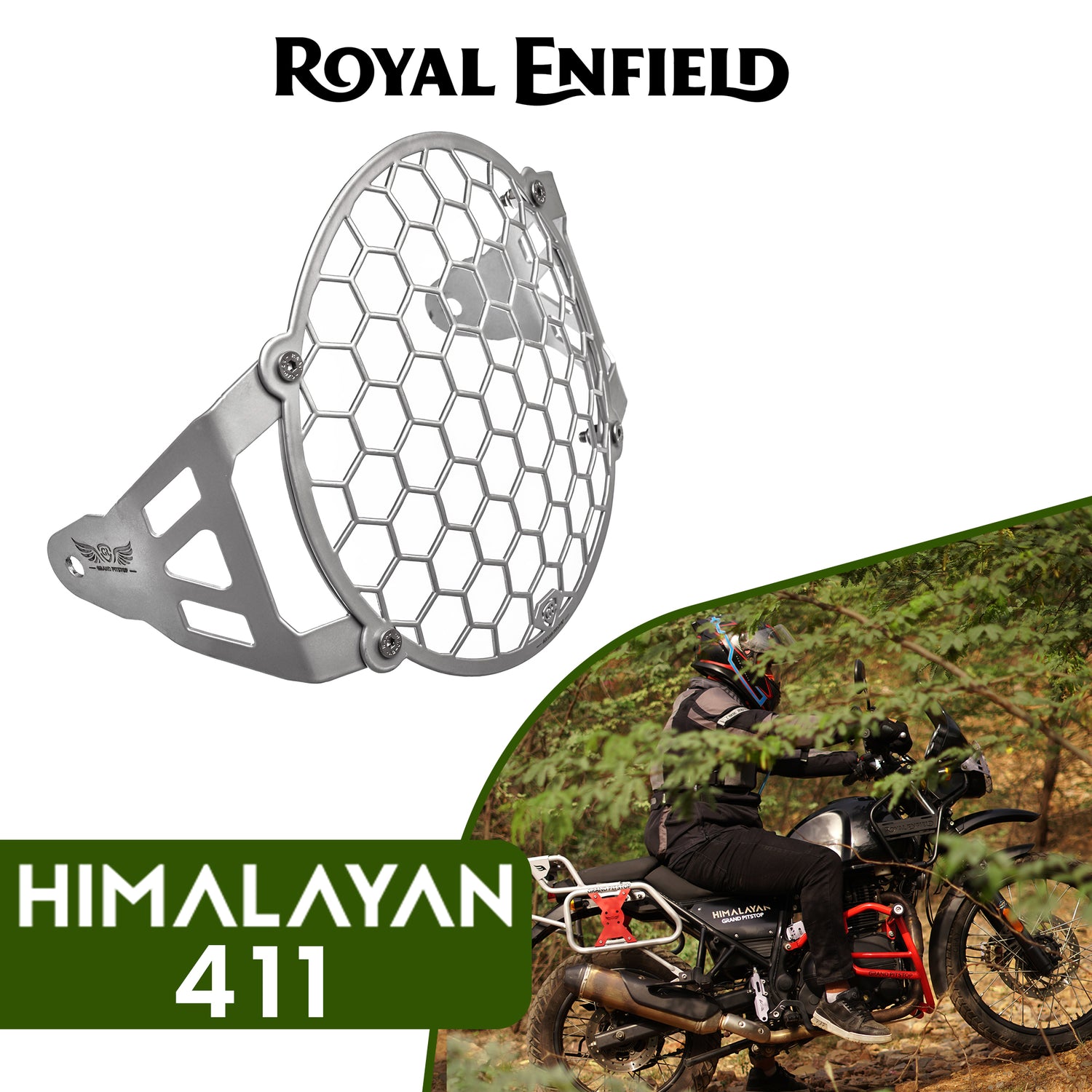 Headlight Grill for Royal Enfield Himalayan BS4-BS6 Model (2019-21) - Silver