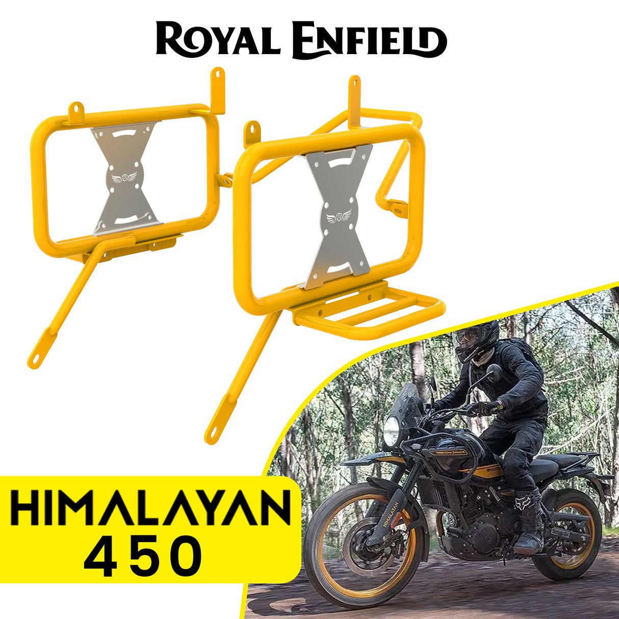 Saddle Stay for Royal Enfield Himalayan 450 - Yellow-Silver