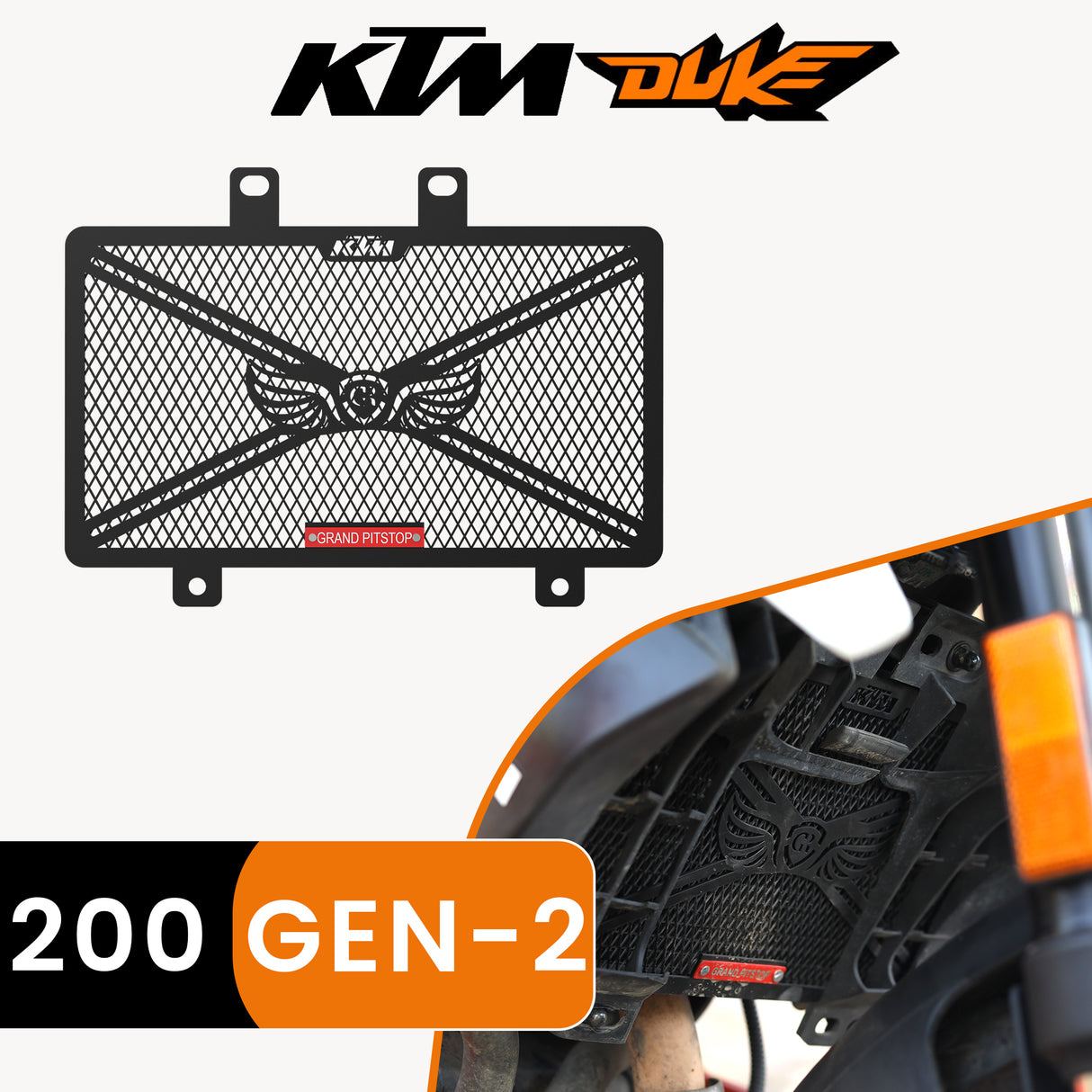 Radiator Grill for KTM 200 Duke Gen 2 - Black