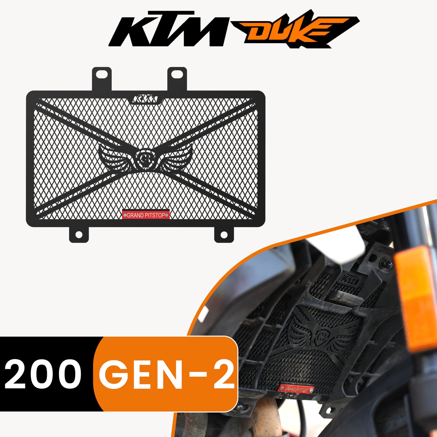 Radiator Grill for KTM 200 Duke Gen 2 - Black