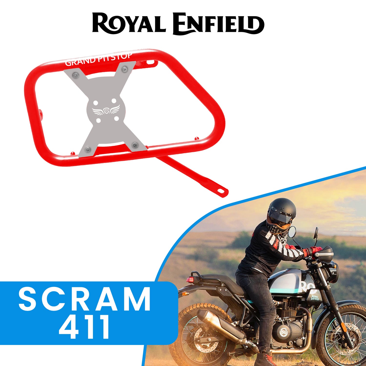 Saddle Stay for Royal Enfield Scram 411 - Red-Silver