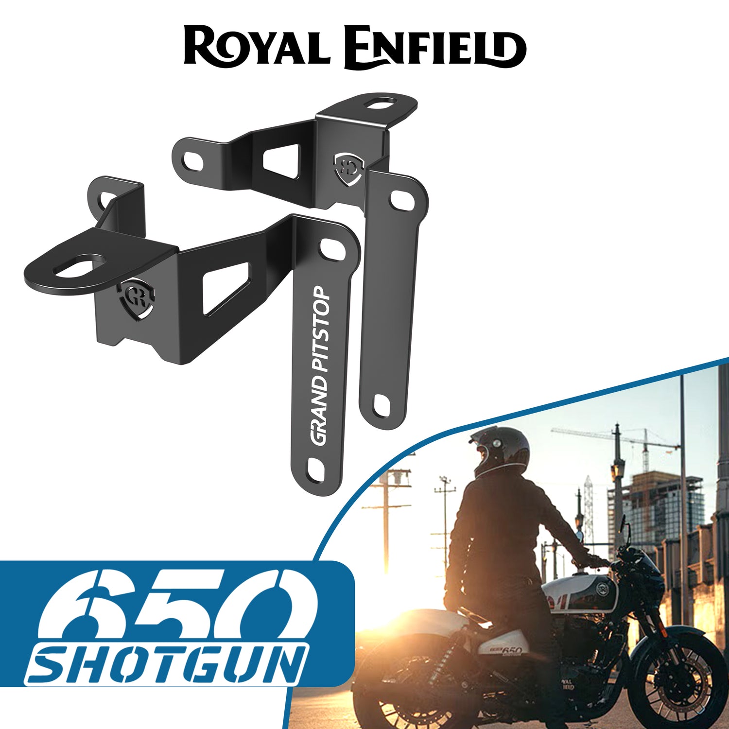 Fog Light Mount for Royal Enfield Shotgun - Black