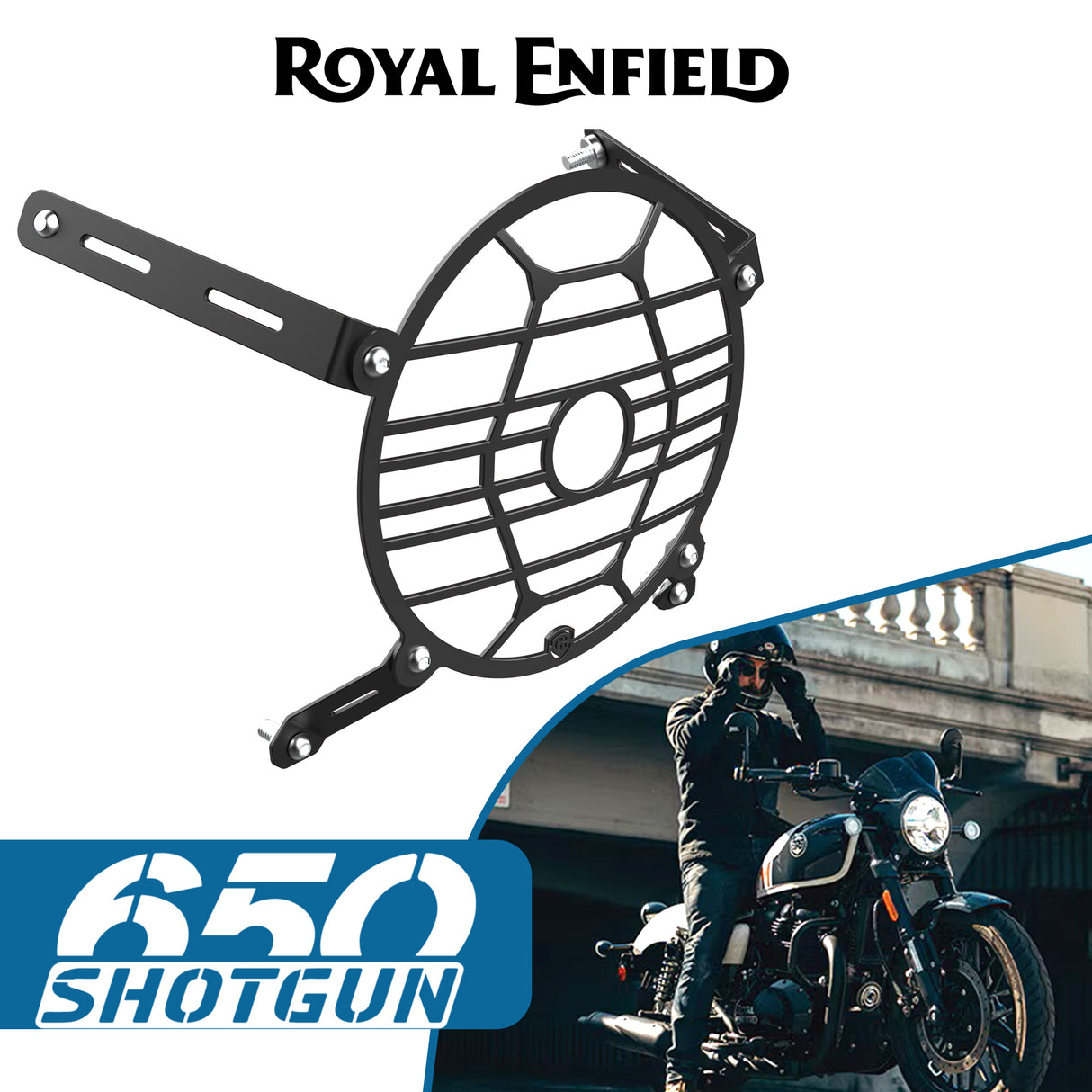Headlight Grill for Royal Enfield Shotgun - Black