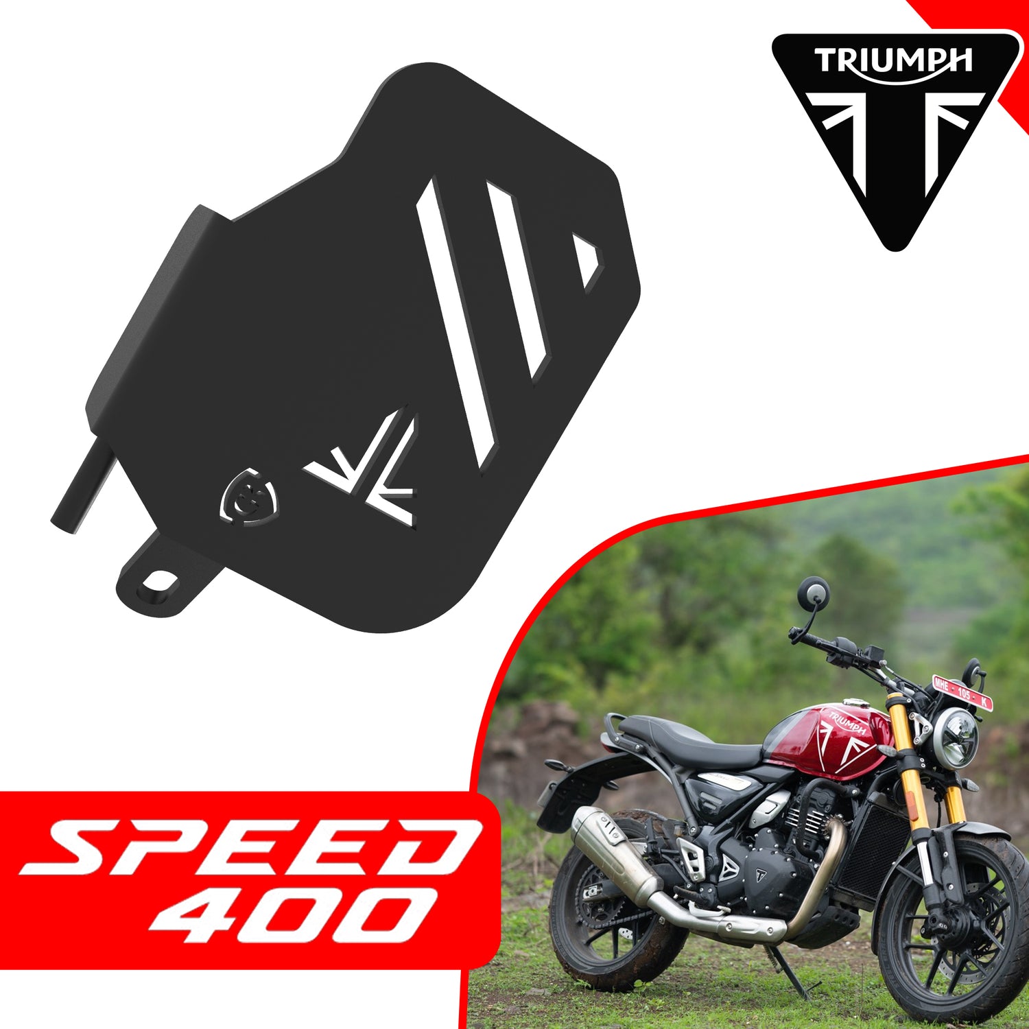 Pillion Footrest (Left) for Triumph Speed 400 - Black
