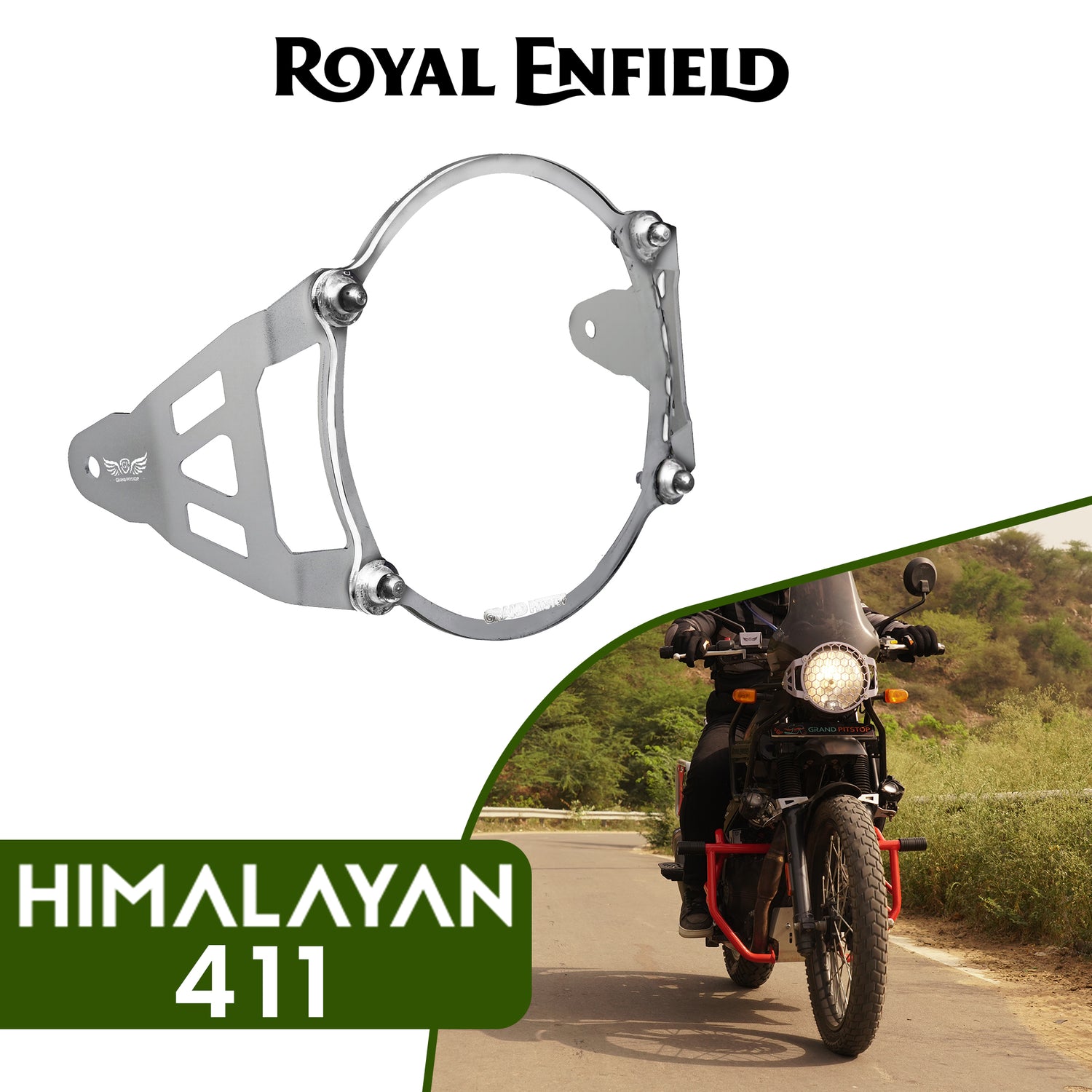 Headlight Guard for Royal Enfield Himalayan BS4-BS6 Model (2019-21) - Silver