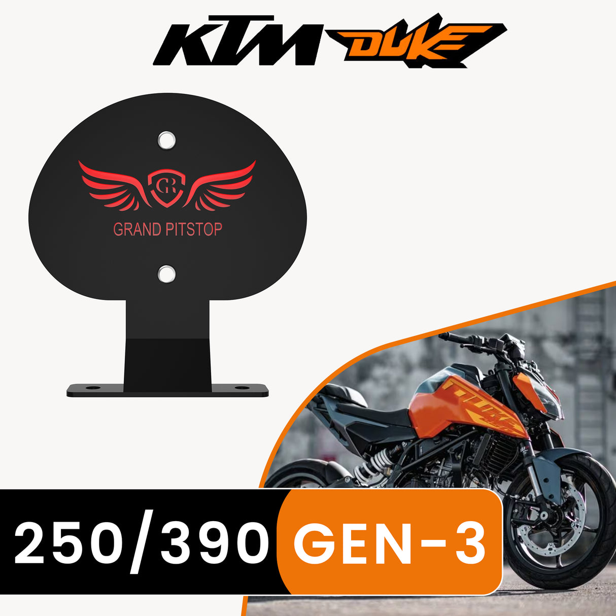 Backrest Stand for KTM DUKE 390/250 Gen 3 - Black