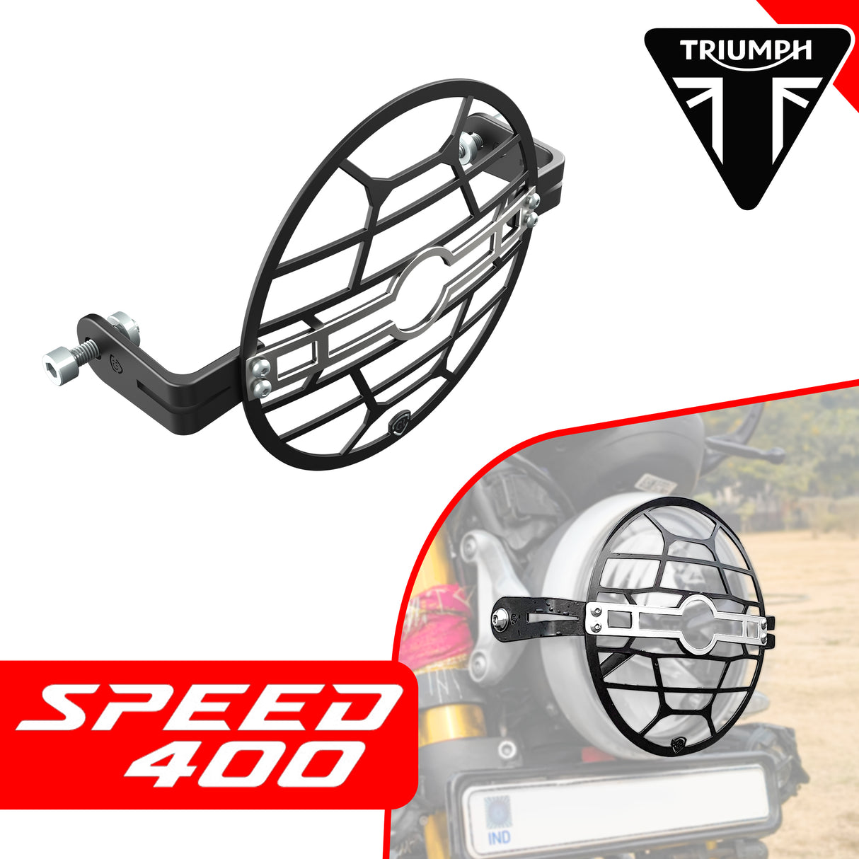 Headlight Grill for Triumph Speed 400 - Black