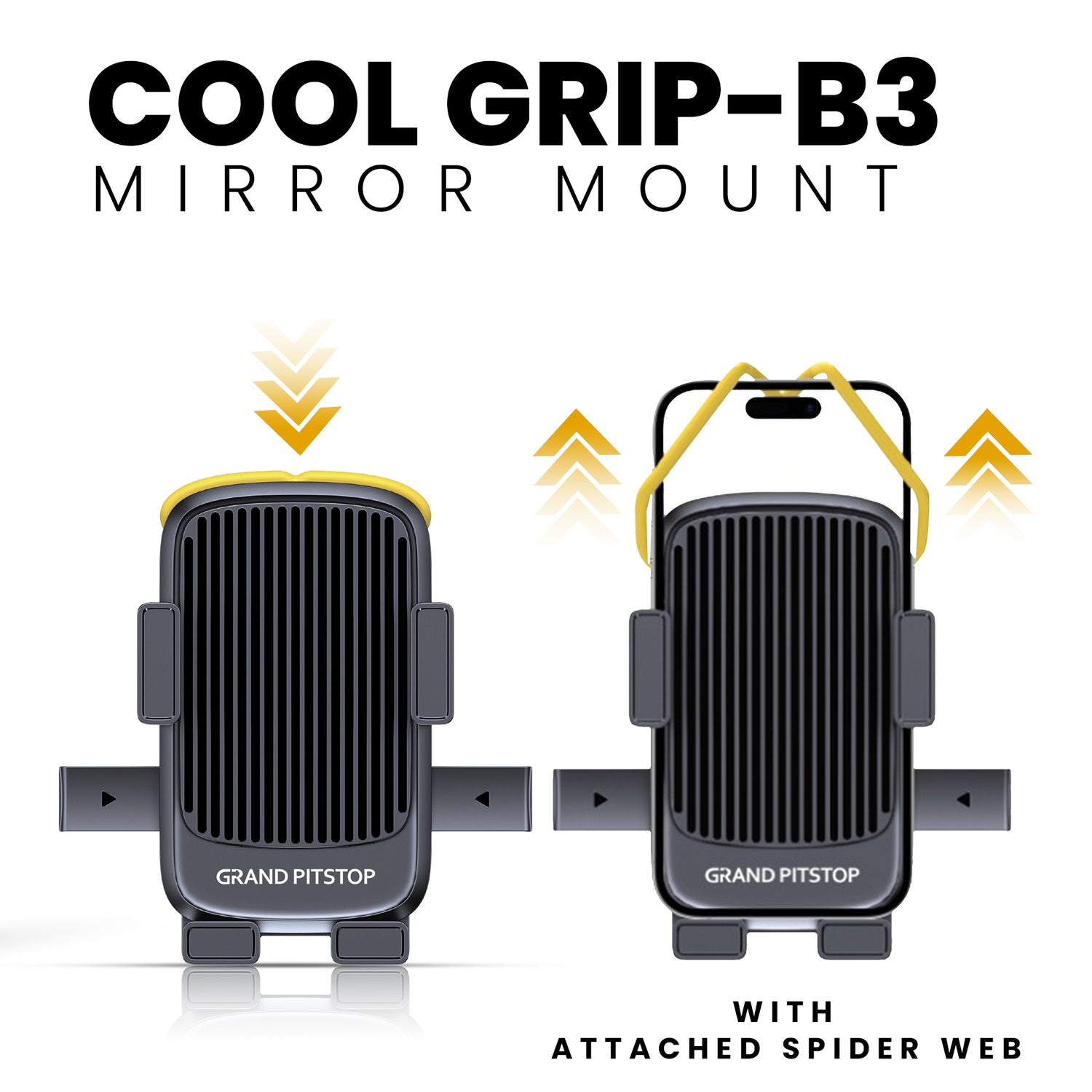 Cool Grip B3 Bike Mirror Mount Mobile Holder with One Click Locking - Black