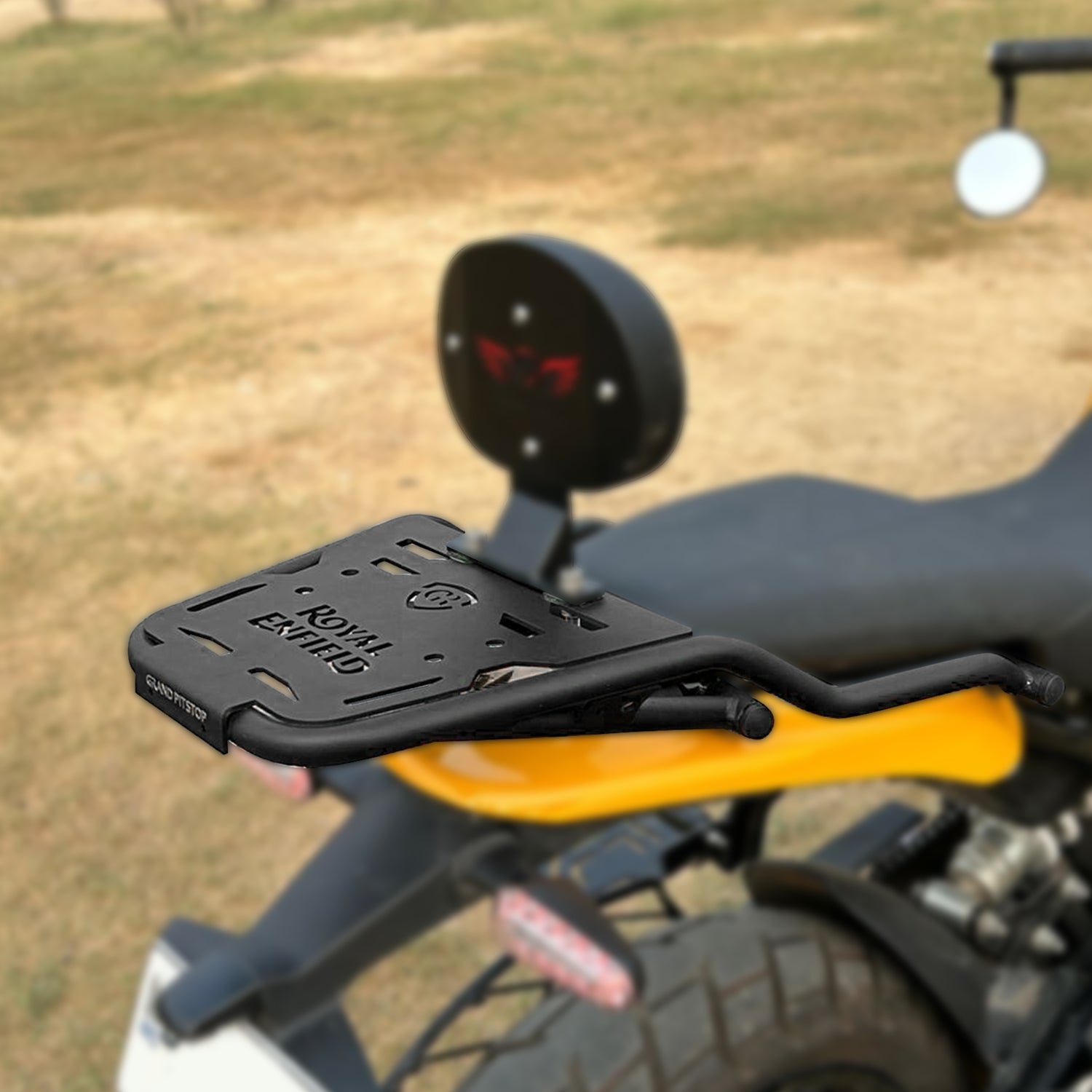 Extended Top Rack with Plate for Royal Enfield Guerrilla 450 - Black