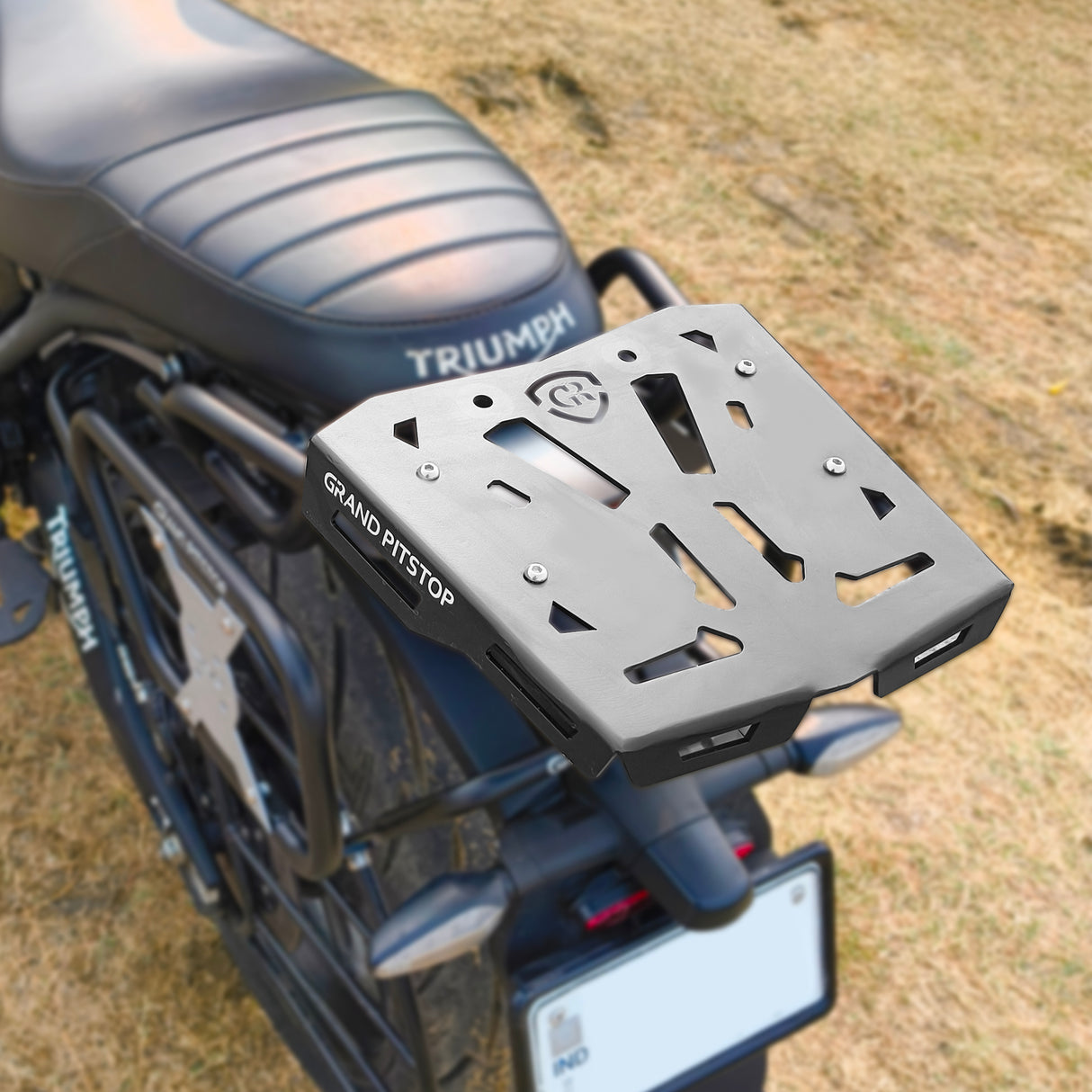 Extended Top Rack with Plate for Triumph Speed 400 - Black