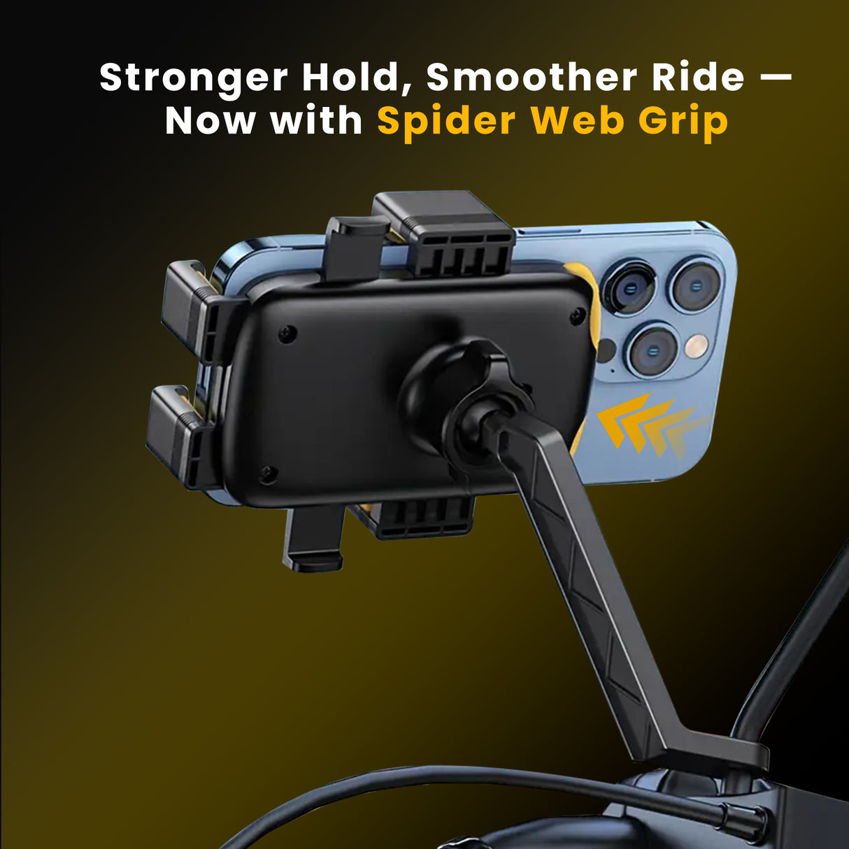 Cool Grip B3 Bike Mirror Mount Mobile Holder with One Click Locking - Black