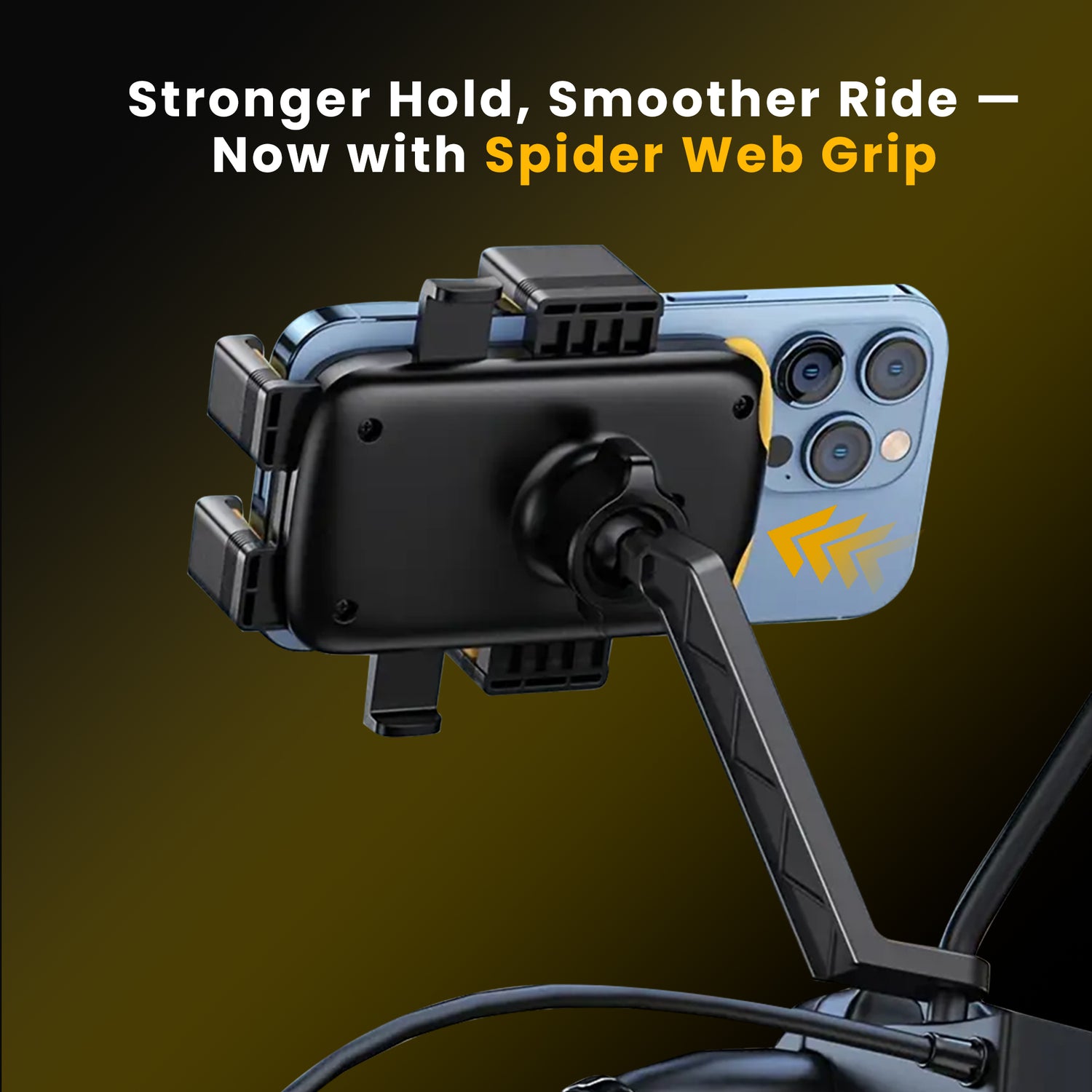 Cool Grip B3 Bike Mirror Mount Mobile Holder with One Click Locking - Black