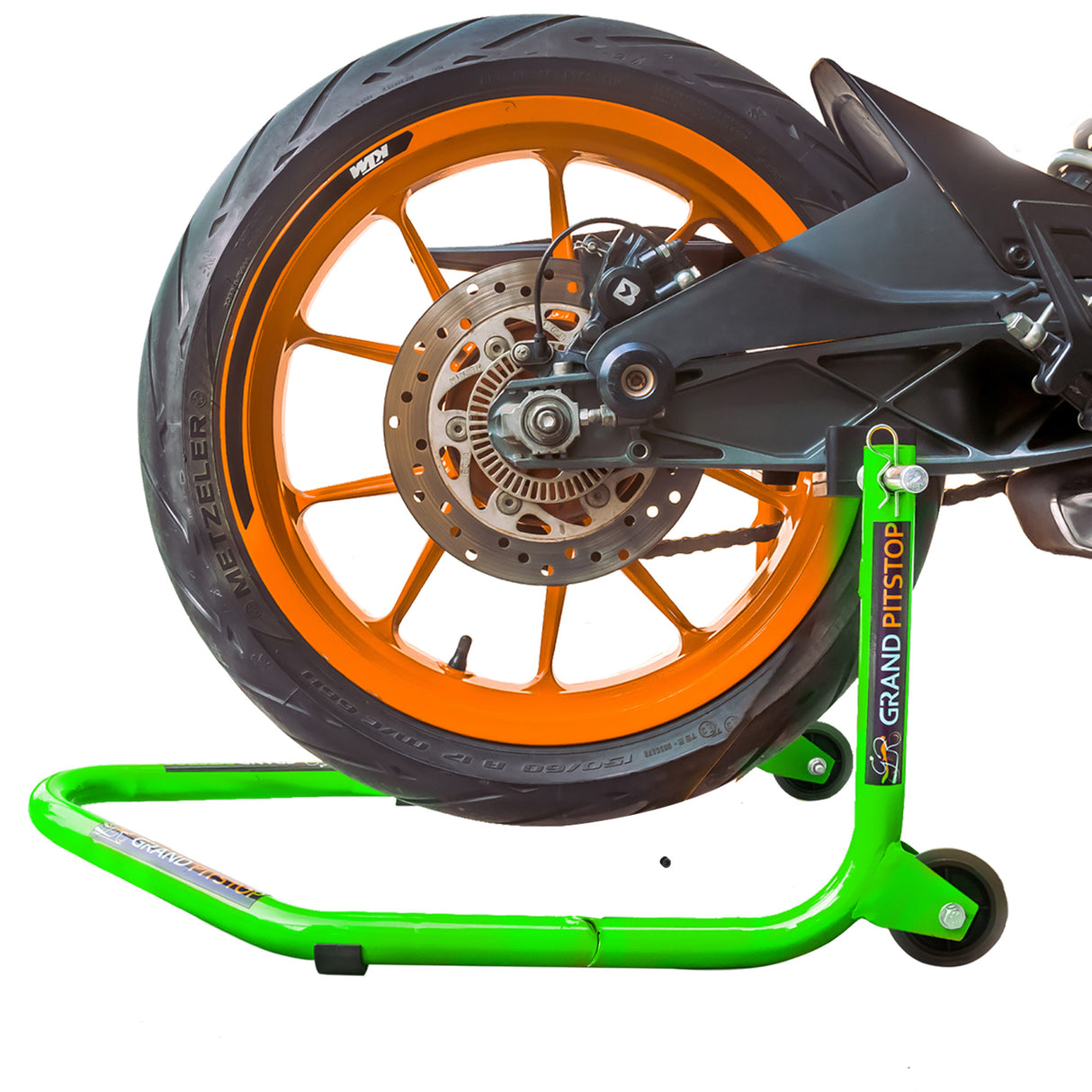Dismantlable Rear Paddock Without Skate Wheels (upto 185 kg) - Green