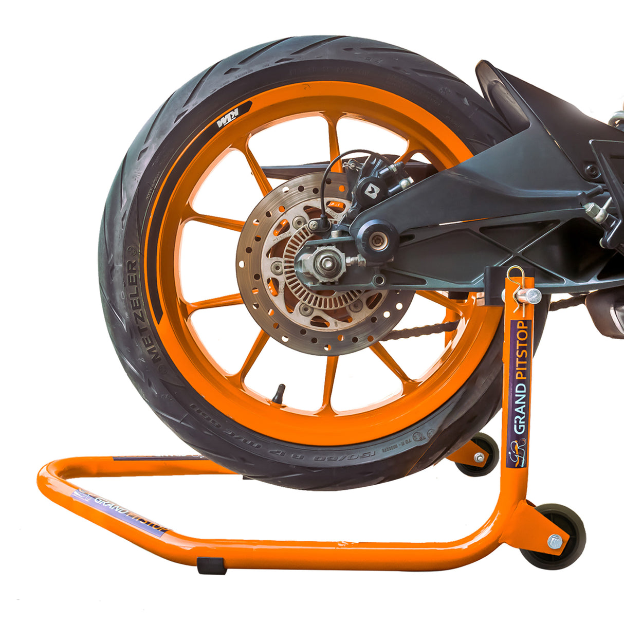 Dismantlable Rear Paddock Without Skate Wheels (upto 185 kg) - Orange