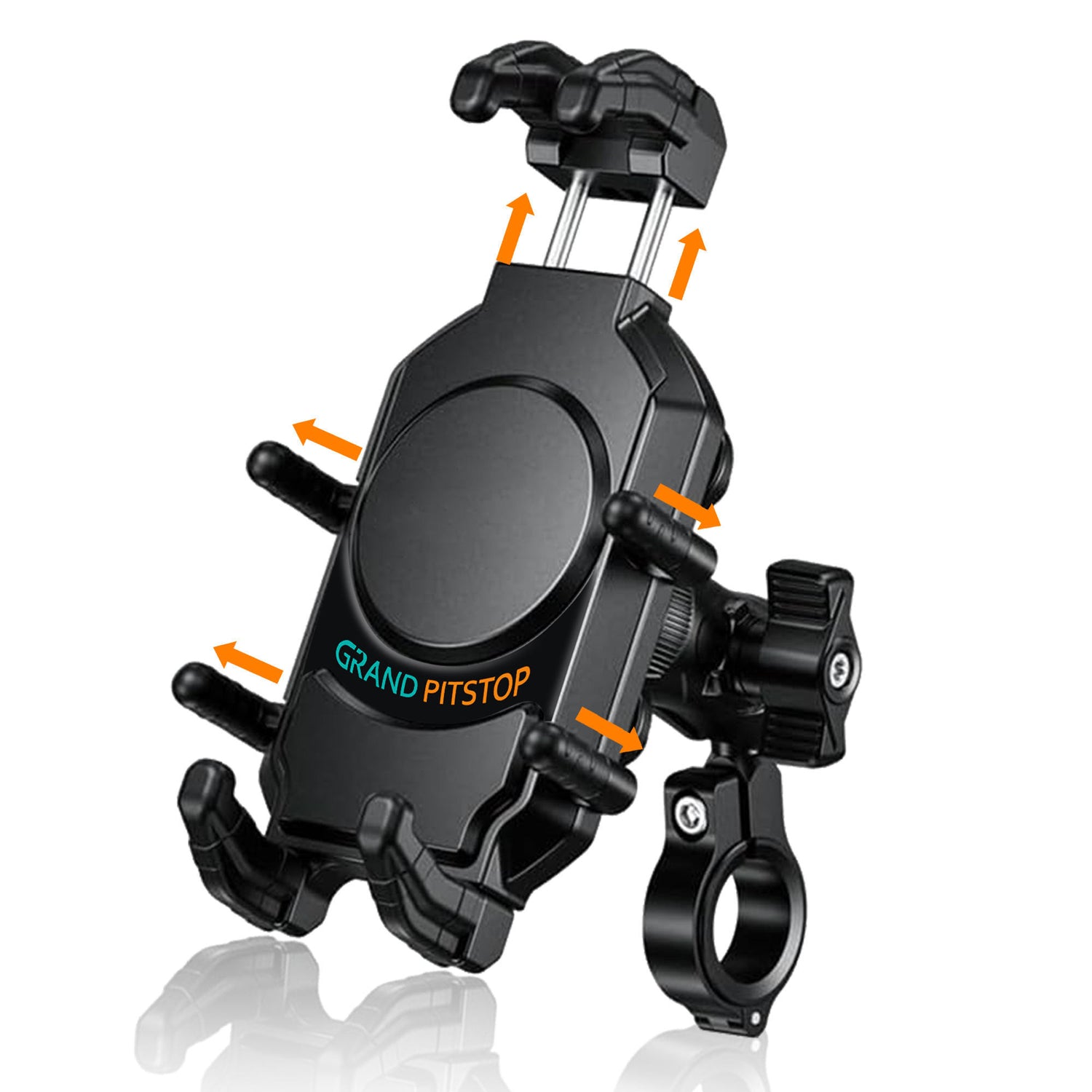 4-Sided Grip Anti Theft Mobile Holder With Vibration Dampener Handlebar Mount