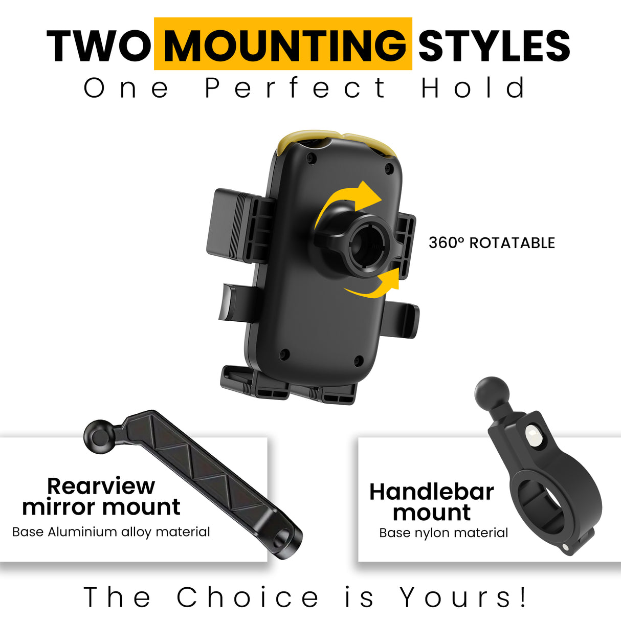 Cool Grip B3 Bike Handlebar Mobile Holder with One Click Locking - Black