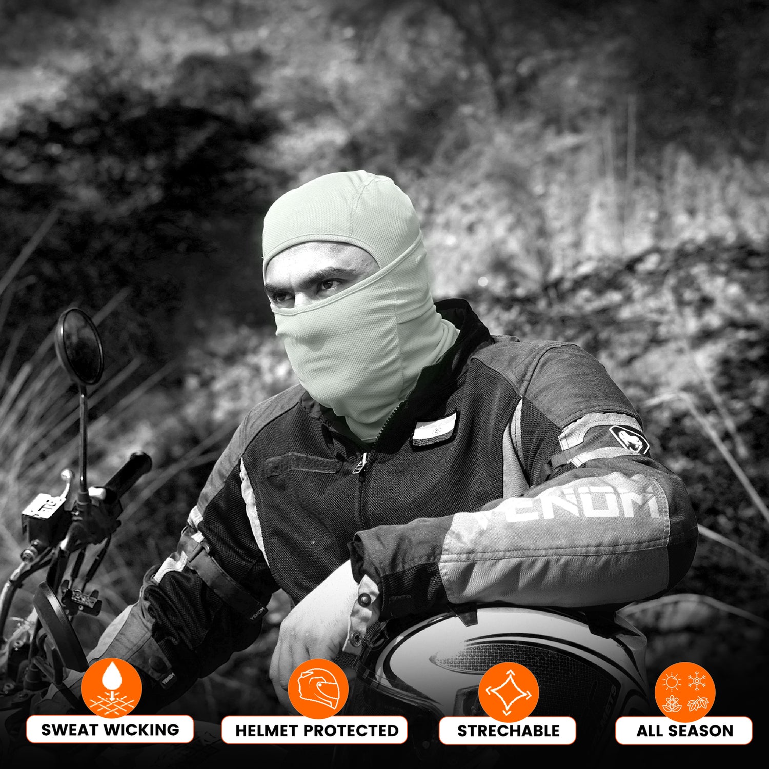 Face Mask for Bike, Ski, Cycling, Running, Hiking - Grey