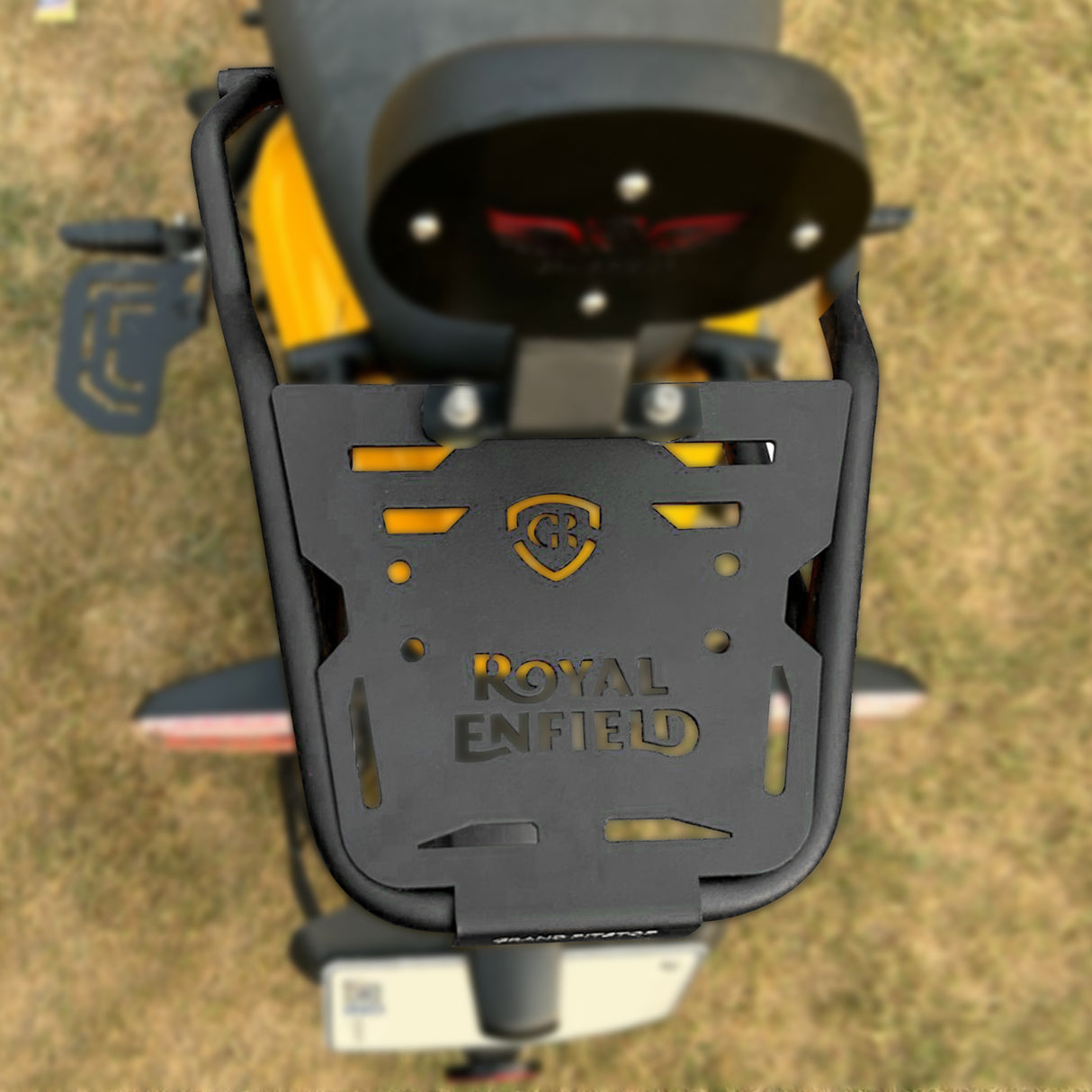 Extended Top Rack with Plate for Royal Enfield Guerrilla 450 - Black