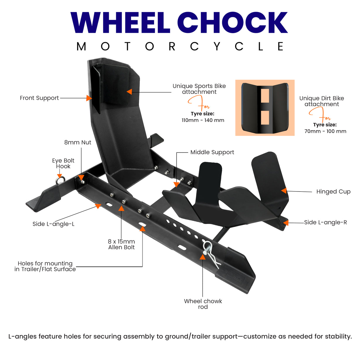 Universal Parking Stand for Bikes- Black