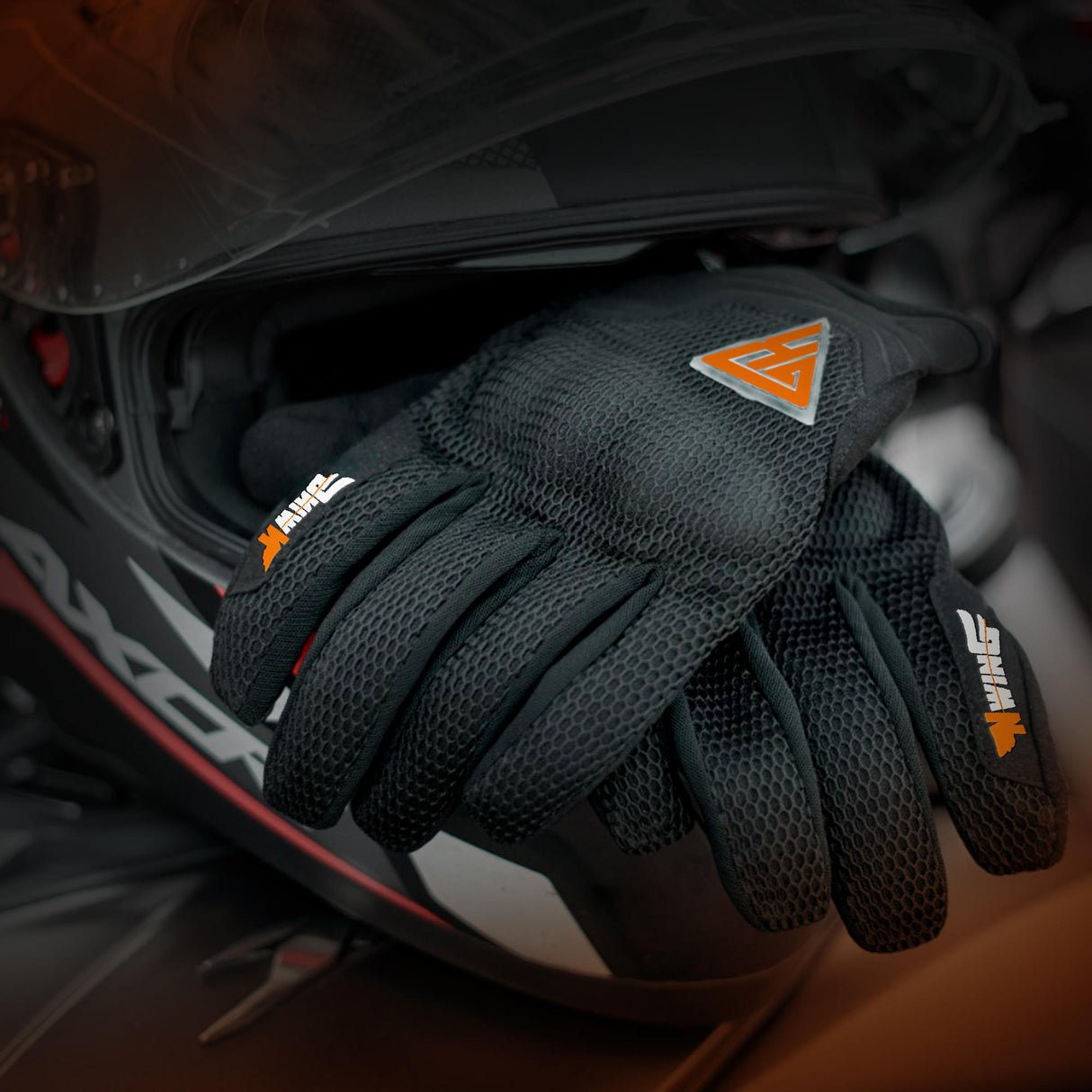 Night Wing Motorcycle LED Gloves - Black