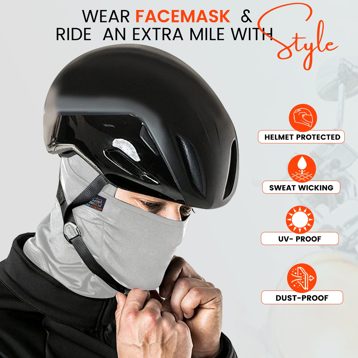 Face Mask for Bike, Ski, Cycling, Running, Hiking - Grey