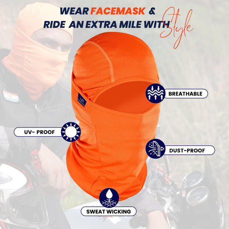 Arm Sleeves (Black) and Face Mask (Orange)