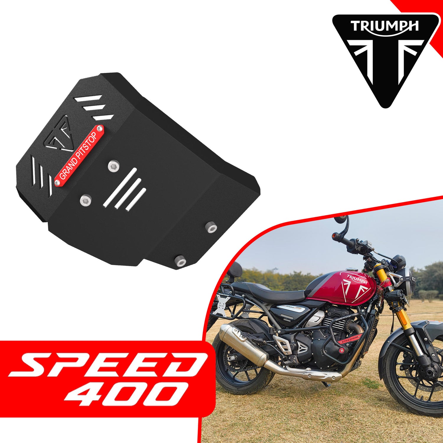 Aluminium Sumpguard for TRIUMPH SPEED 400 - Black
