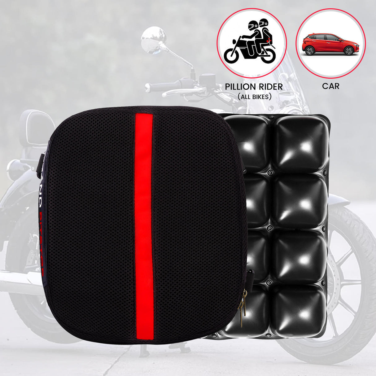 Air Comfy Seat Cushion for Medical, Offices, Home, Motorcycle and Car Lumbar Support - Pillion Premium