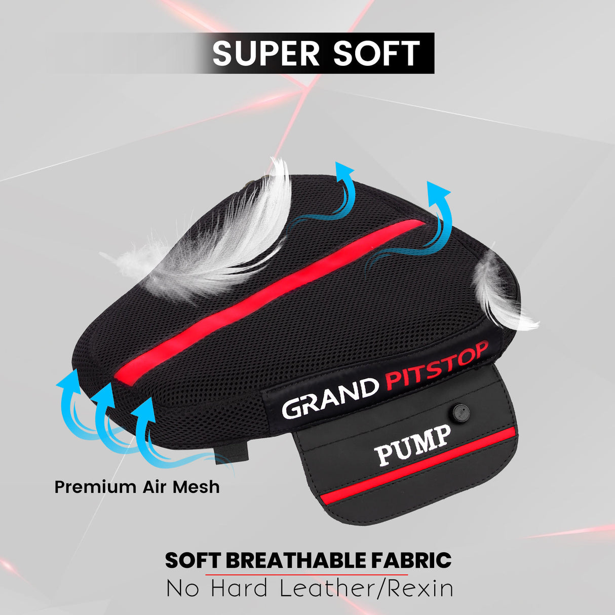 Air Comfy Seat Cushion for Medical, Offices, Home, Motorcycle and Car Lumbar Support - Sports Premium with Pump