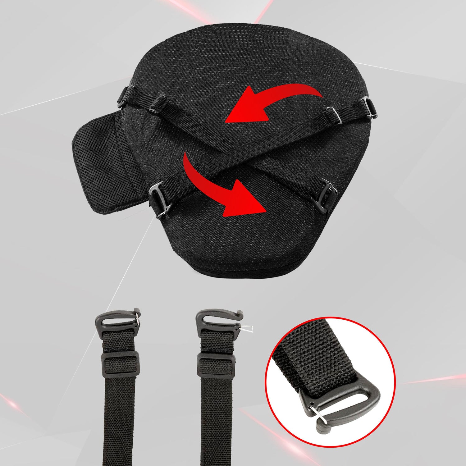 Air Comfy Seat Cushion for Medical, Offices, Home, Motorcycle and Car Lumbar Support - Sports Premium with Pump