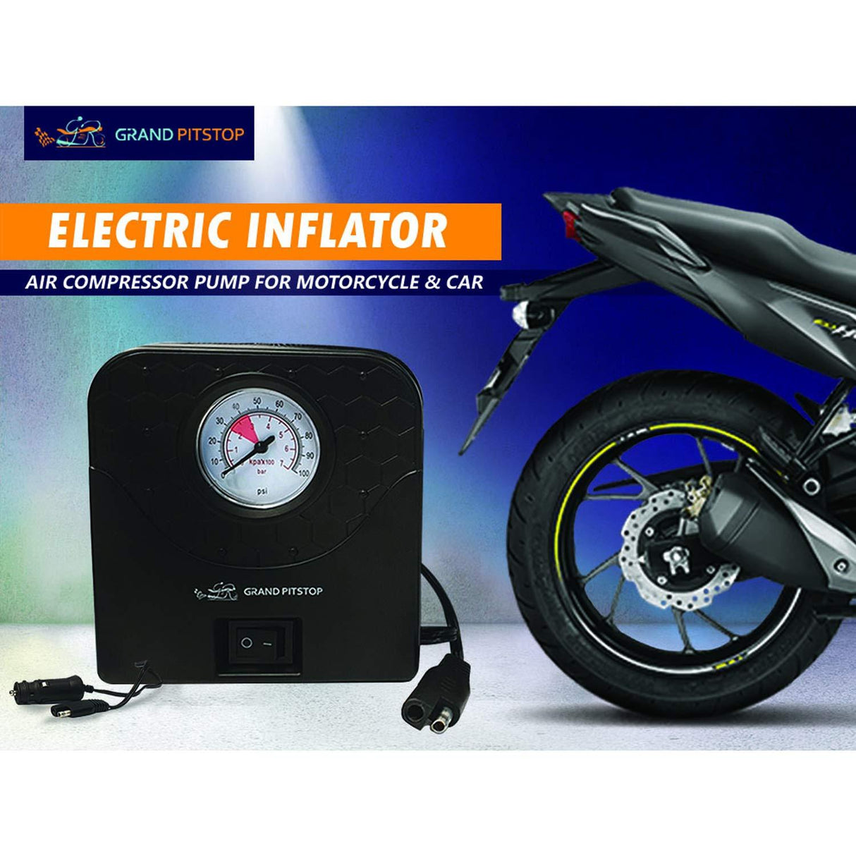 Combo - Air Seat for Medical, Offices, Home, Motorcycle and Car Lumbar Support & Inflator