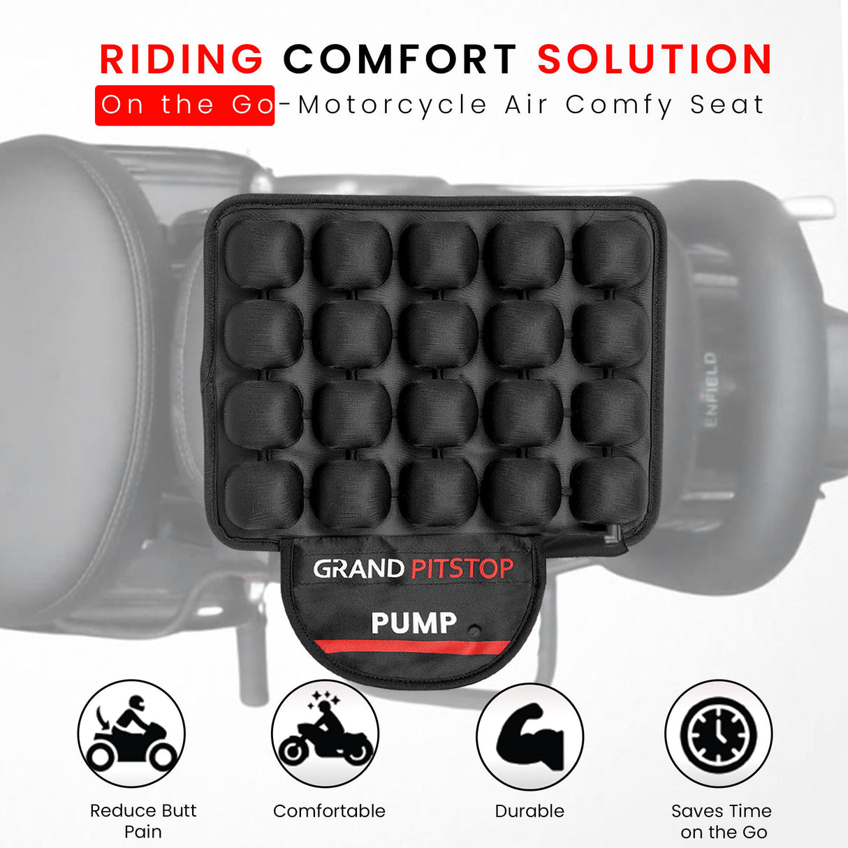 Air Bubble Airseat for Medical, Offices, Home, Motorcycle and Car Lumbar Support - Pillion with Pump