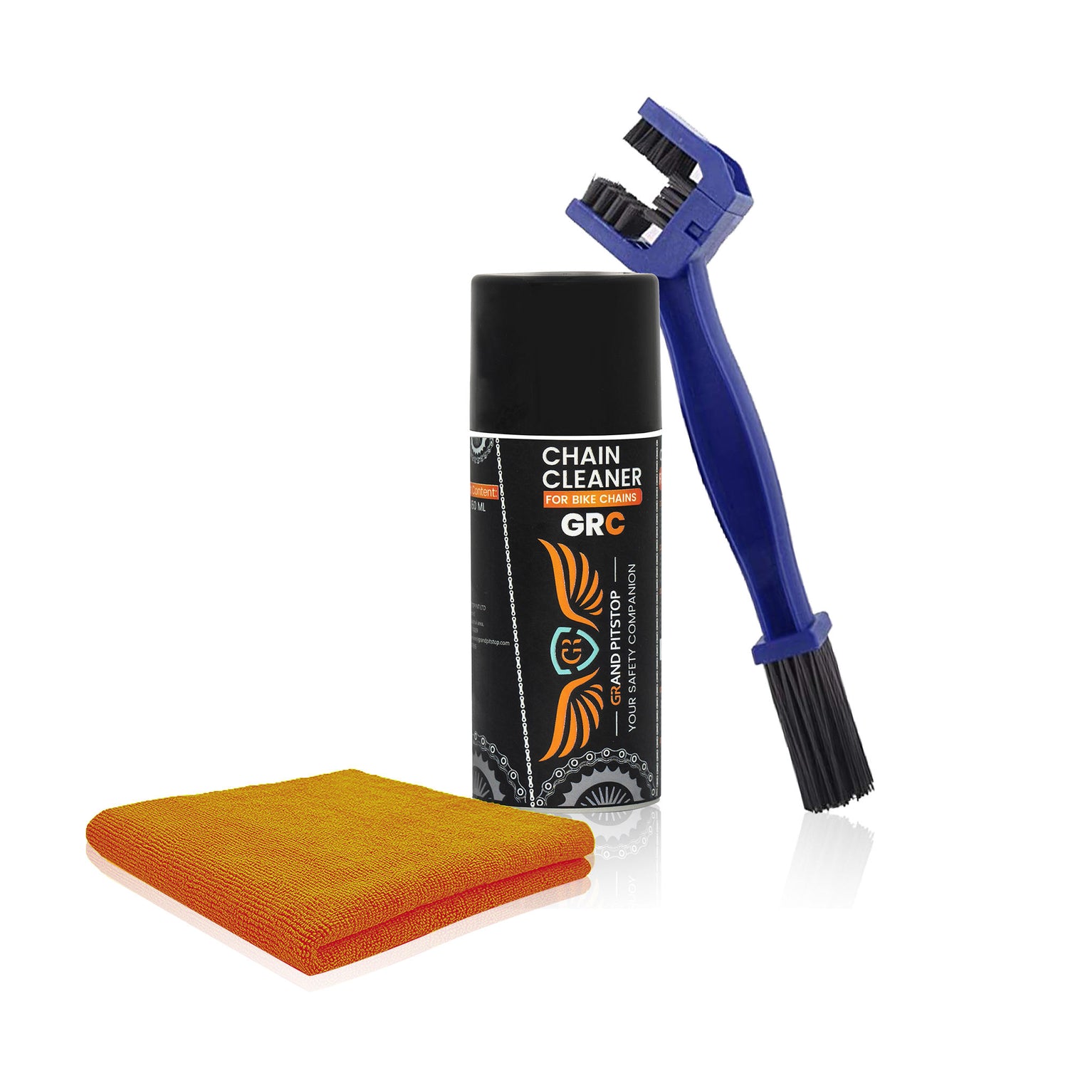 Combo of Chain Cleaning Brush & GR Chain Cleaner-160ml & Microfiber Cloth