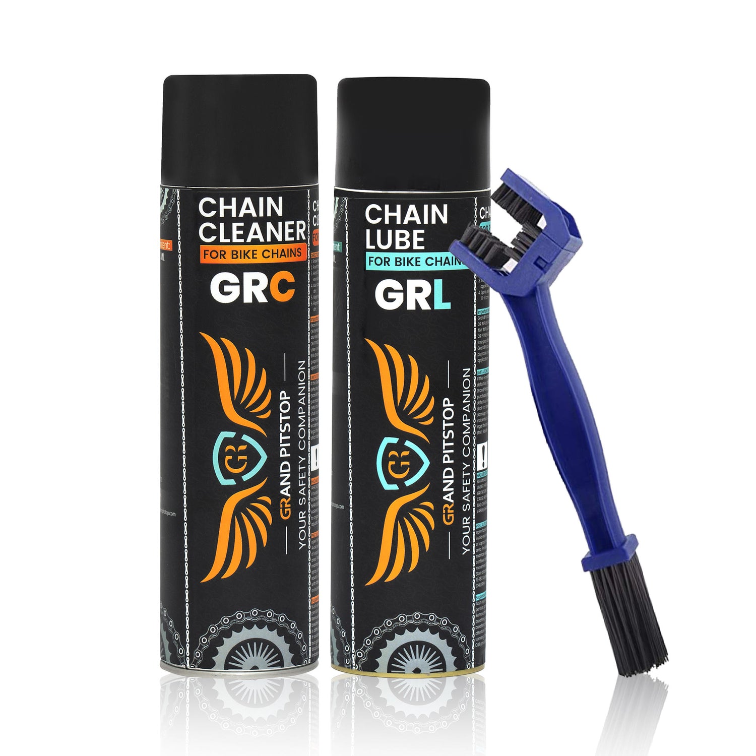 Combo of Chain Cleaning Brush & GR Chain Cleaner-500ml & GR Chain Lube - 500ml