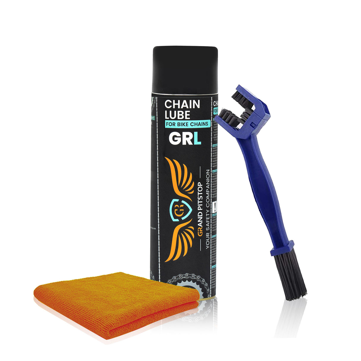 Combo of Chain Cleaning Brush & GR Chain Lube-500ml & Microfiber Cloth