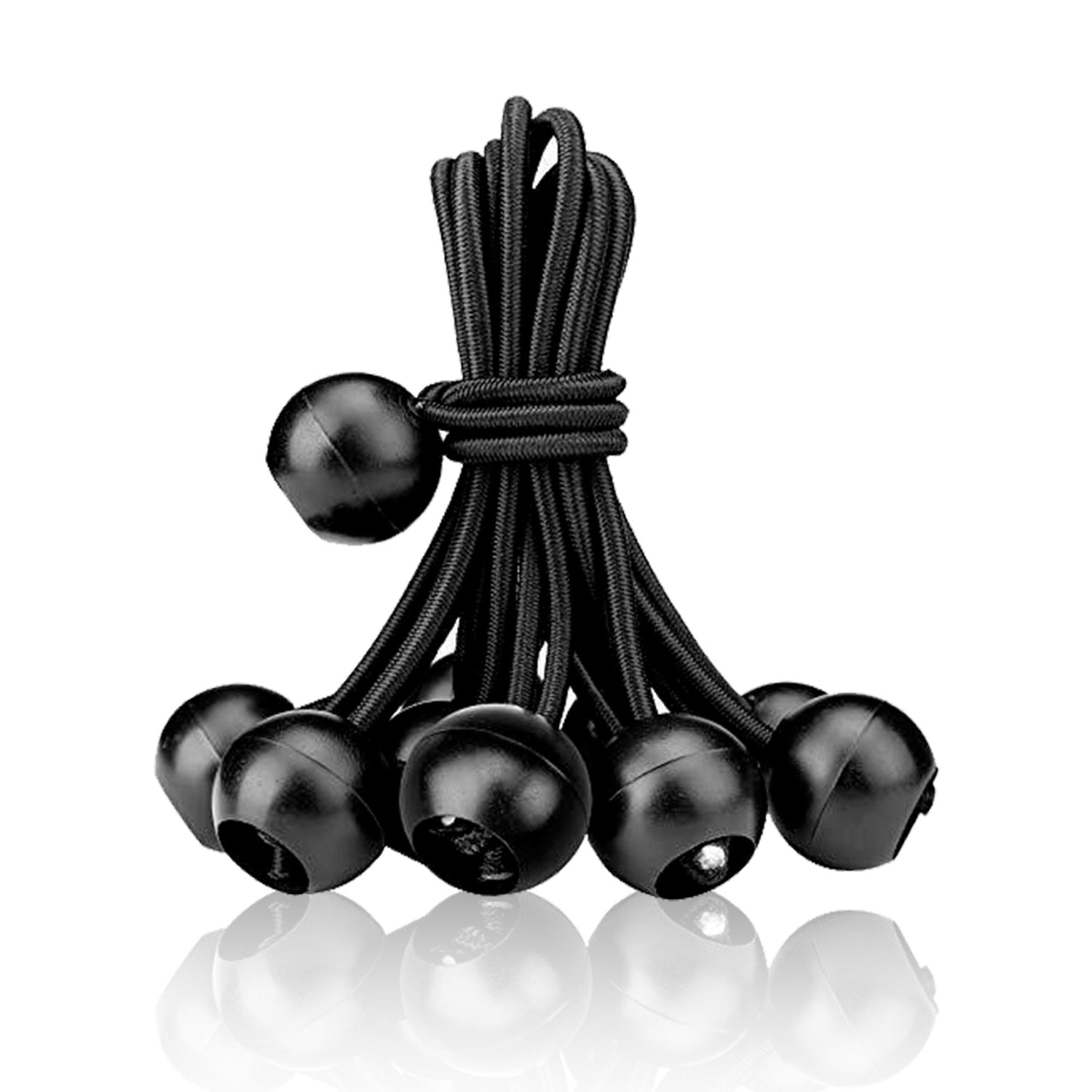 Bungee Balls (8 Inches) - Set Of 10 - Black