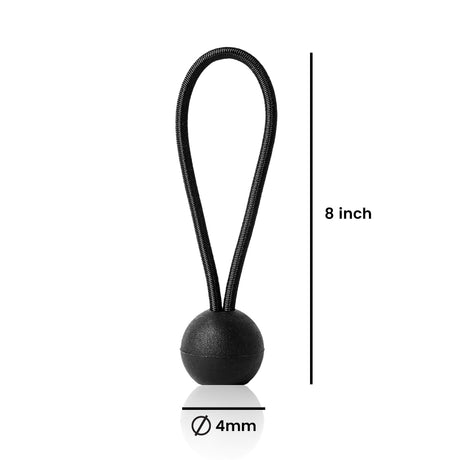 Bungee Balls (8 Inches) - Set Of 10 - Black