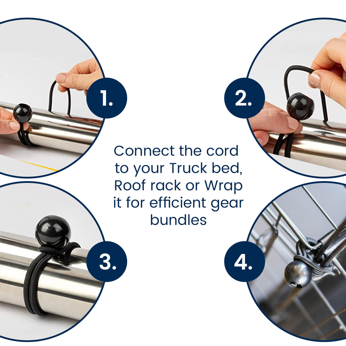 Bungee Balls (8 Inches) - Set Of 10 - Black