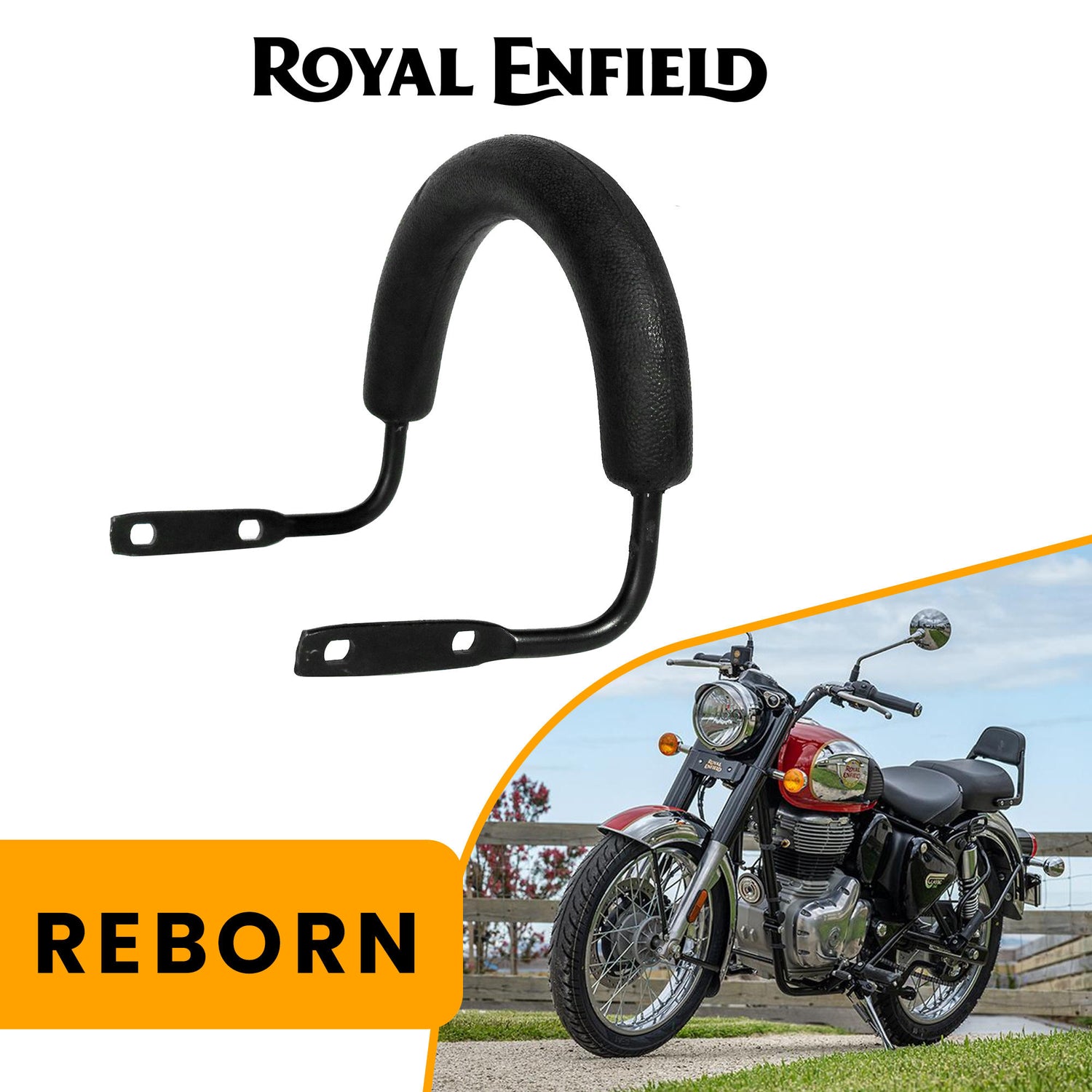 Backrest Support for Royal Enfield Reborn - Black