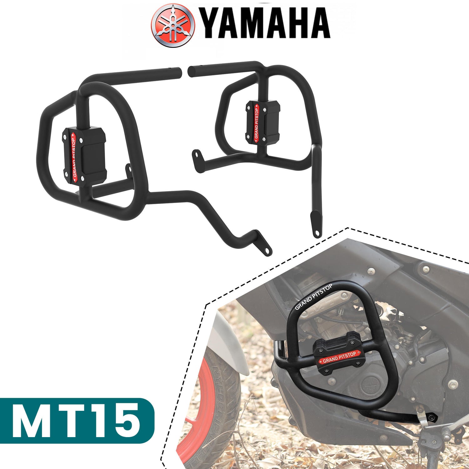 Crash Guard (Pair) for Yamaha MT15- Black